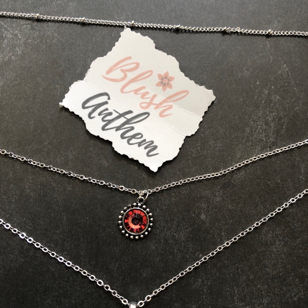 3/$25⚡️rose quarts bead multilayer boho necklace - Picture 3 of 5